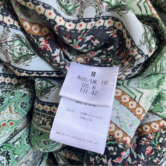 BRONX AND BANCO BEDOUIN MINI DRESS TIERED LONG SLEEVE SIZE MEDIUM REVOLVE - Picture 15 of 16